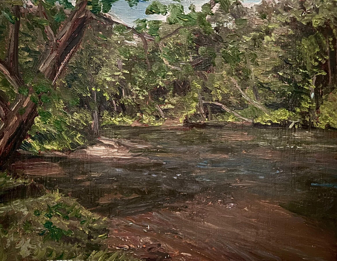 Sunset Park. 12x9x 1 1/8&quot; oil on canvas. Unavailable. 2023