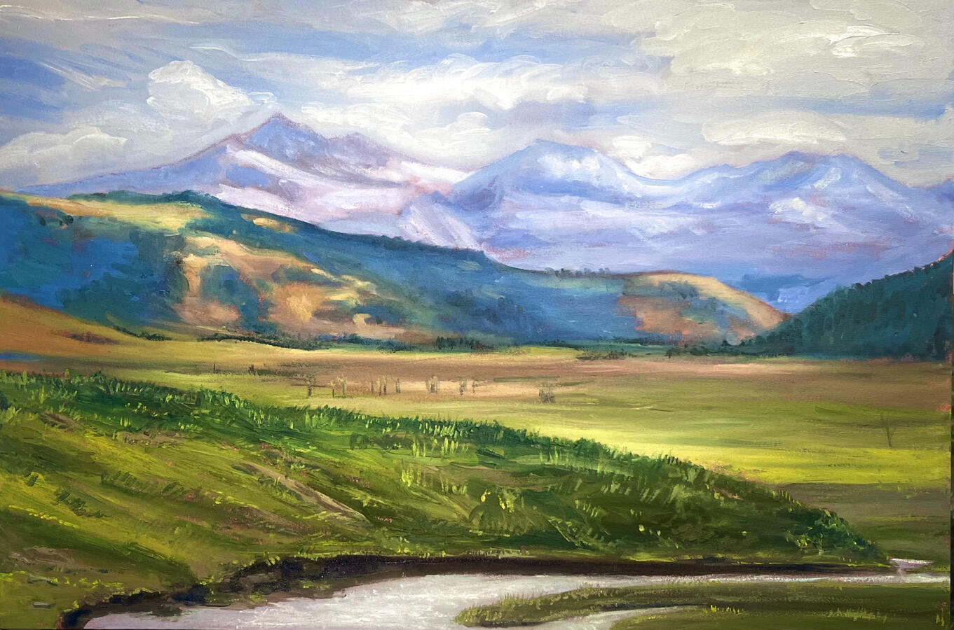 Wyoming Mountains. 35.5x23.5x2&quot; oil on canvas. Available. 2023