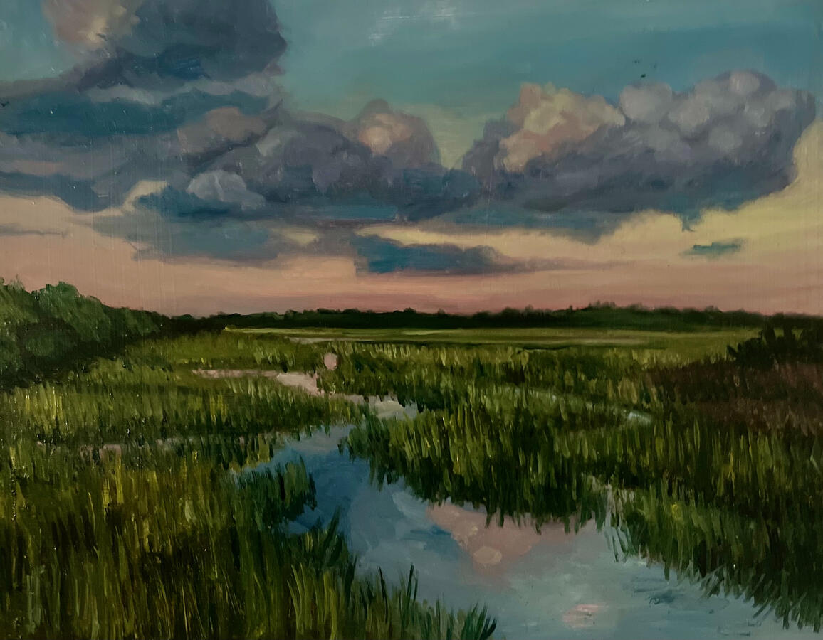 Low Country Sunset v3. 10x16x1 1/8" oil on canvas. Unvailable. 2024