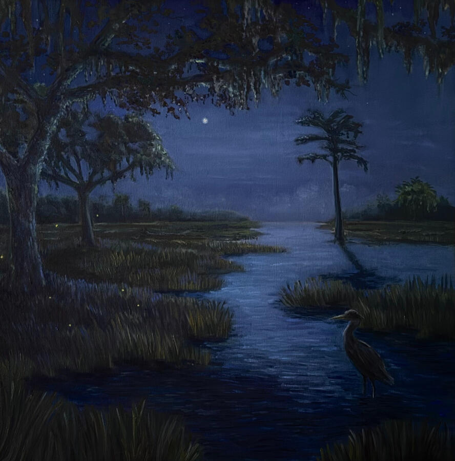 Nocturne, oil on linen, 25x25in, 2025. Available