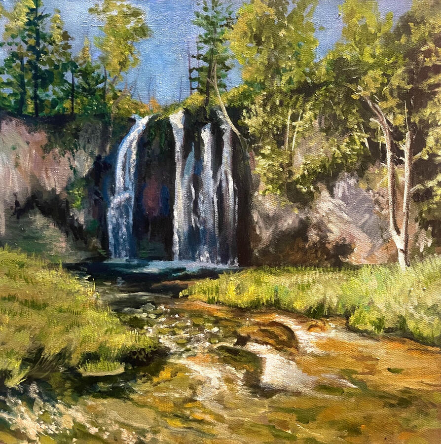 Spearfish Falls. 20x20x1 1/8" oil on canvas. Available. 2024