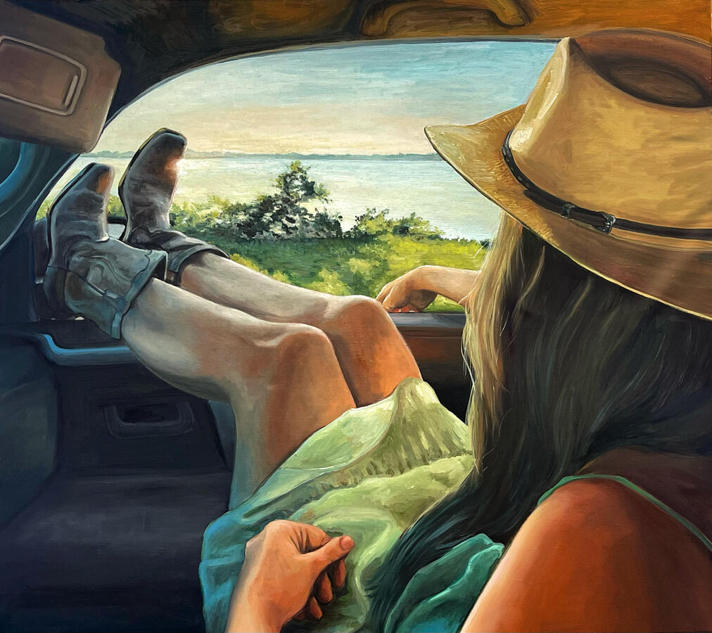 Coastal Cowgirl. Oil on Linen. 2024