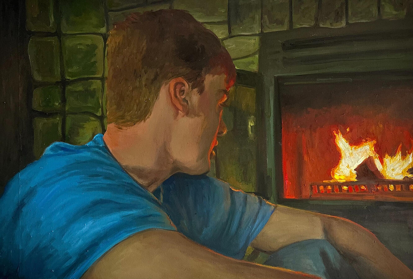 &quot;Your Gaze Warms the Side of My Face&quot; oil on canvas. 2023